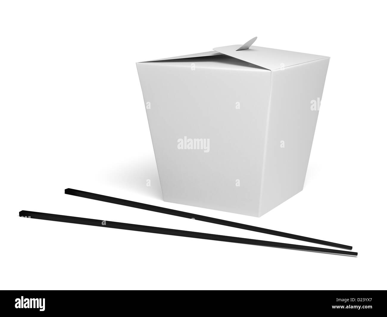 Cibo cinese box con sfondo bianco Foto Stock