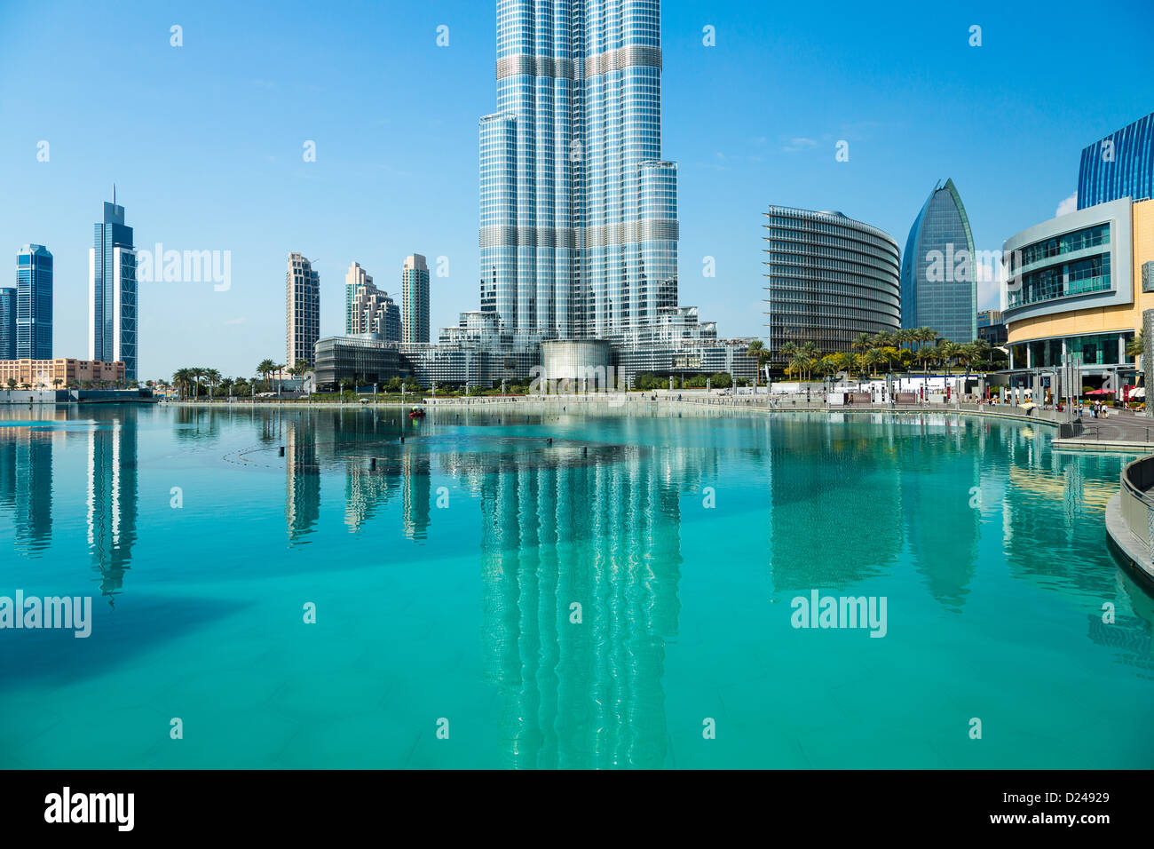 Il Burj Khalifa, edificio più alto del mondo - il Centro di Dubai nel Business Bay area di Dubai, Emirati arabi uniti Foto Stock
