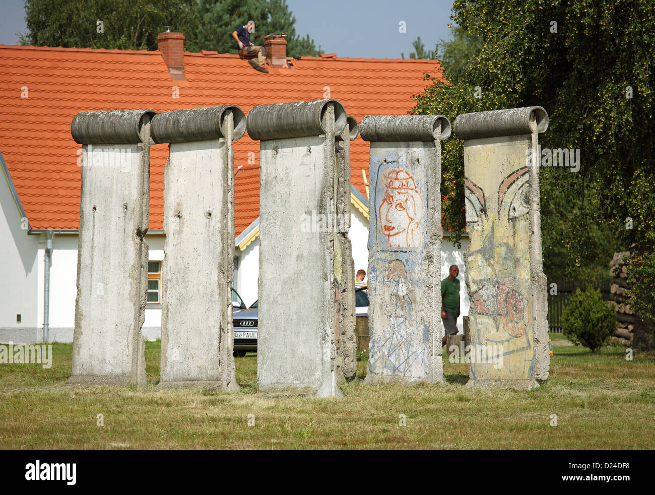 Sosnowka, Polonia, stabilito pezzi del muro di Berlino Foto Stock