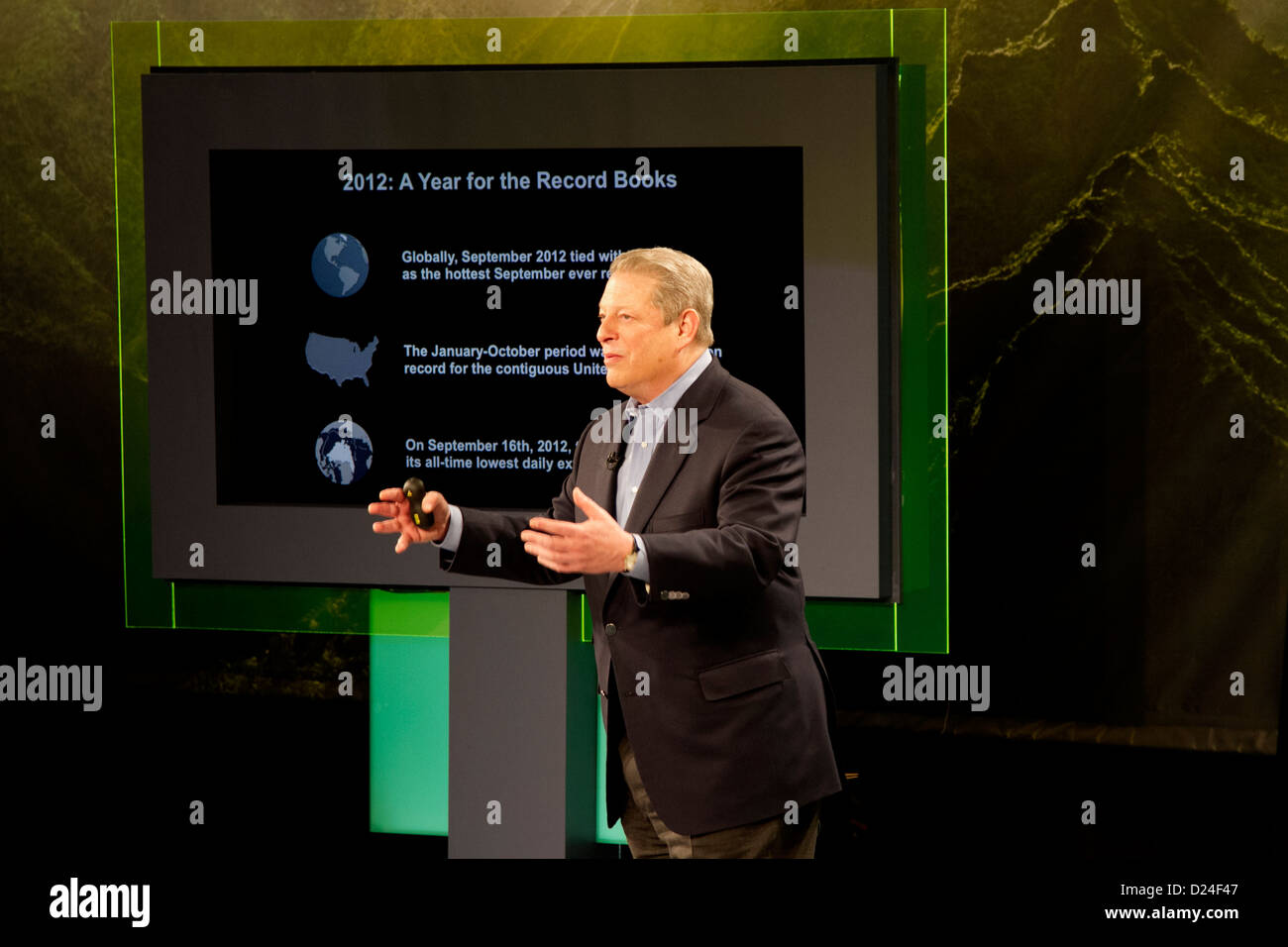 Ex vicepresidente Al Gore parla alla conferenza sui cambiamenti climatici che si terrà a New York. Foto Stock