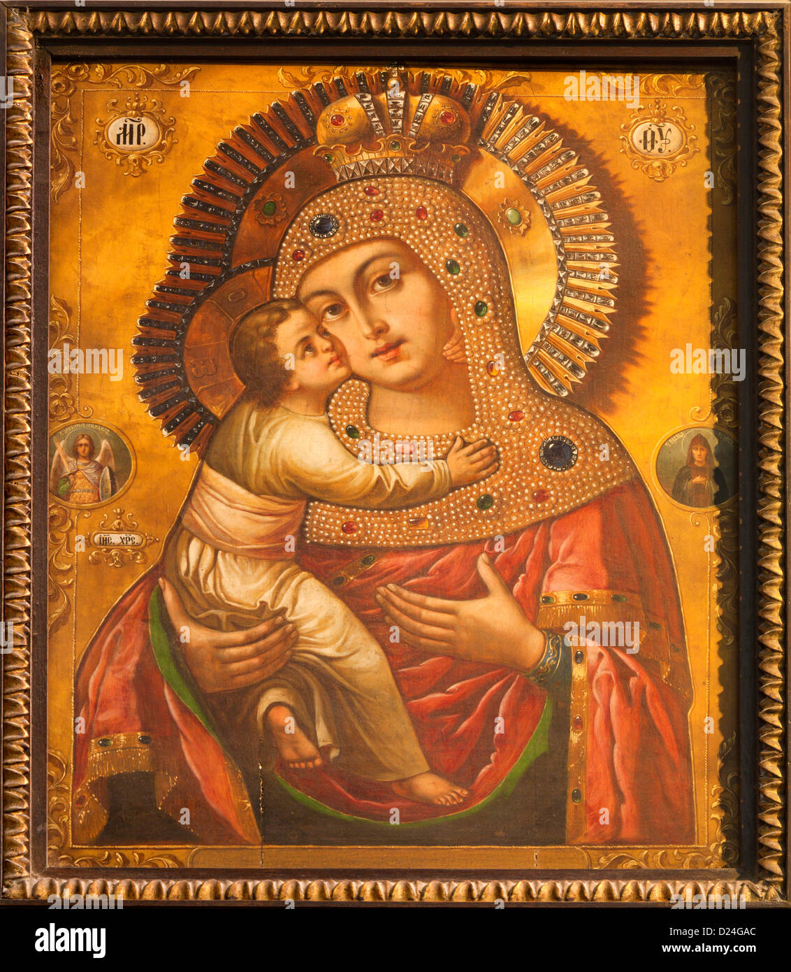 KOSICE - Gennaio 3: Madre di Dio icona da 18. cento. in Santa Elisabetta cattedrale gotica Foto Stock