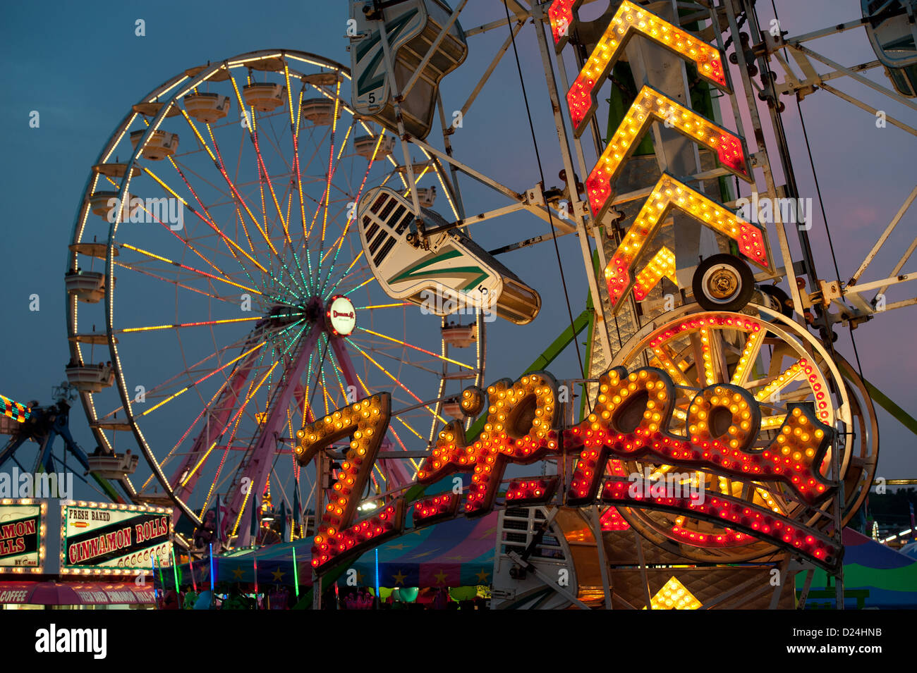 Parco dei divertimenti di corse al Maryland State Fair, Timonium MD Foto Stock