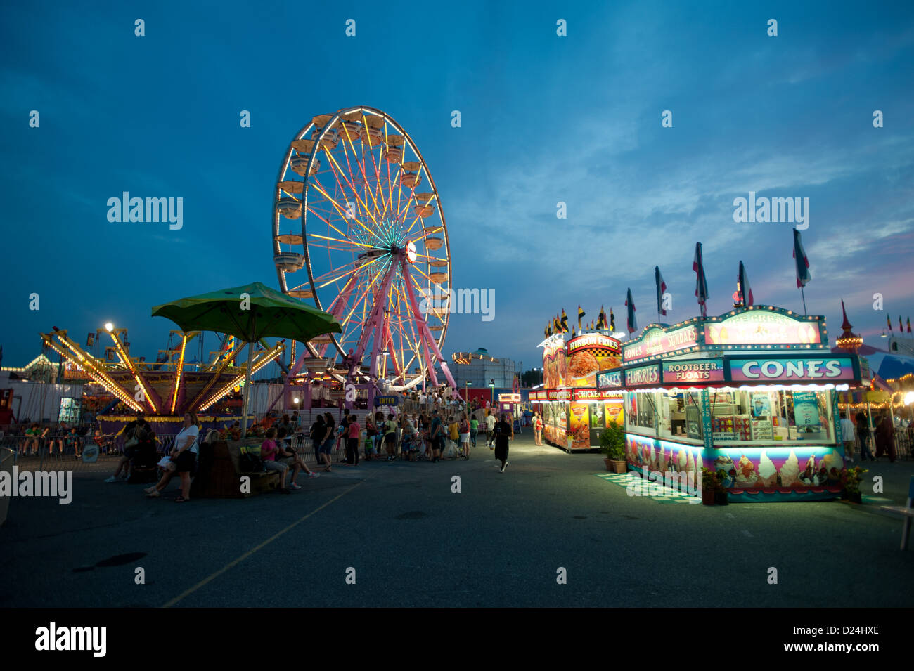 Parco dei divertimenti di corse al Maryland State Fair, Timonium MD Foto Stock