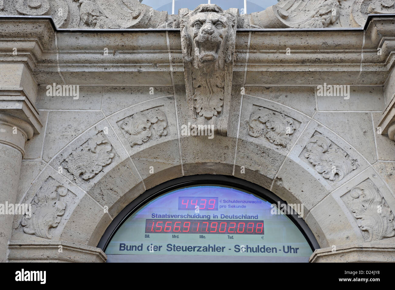 Berlino, Germania, il clock del debito Foto Stock