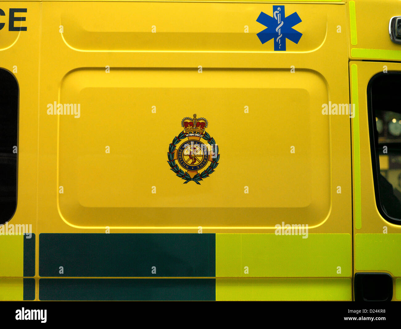 Salisbury Wiltshire, Inghilterra ambulanza dettaglio Wiltshire servizio ambulanza Crest Foto Stock