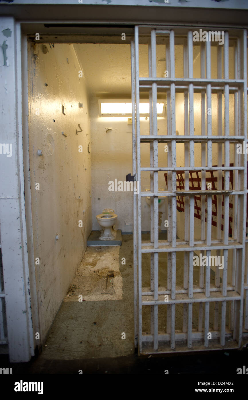 Celle delle prigioni e interno della vecchia casa del Maryland di correzioni, Jessup, Maryland Foto Stock