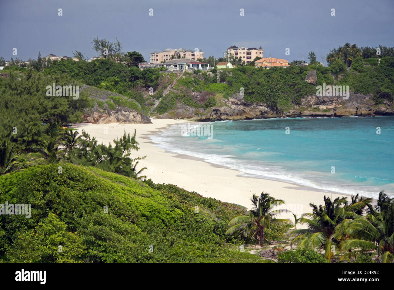 Fallo Bay Barbados cercando di fronte alla gru Bay Resort Foto Stock