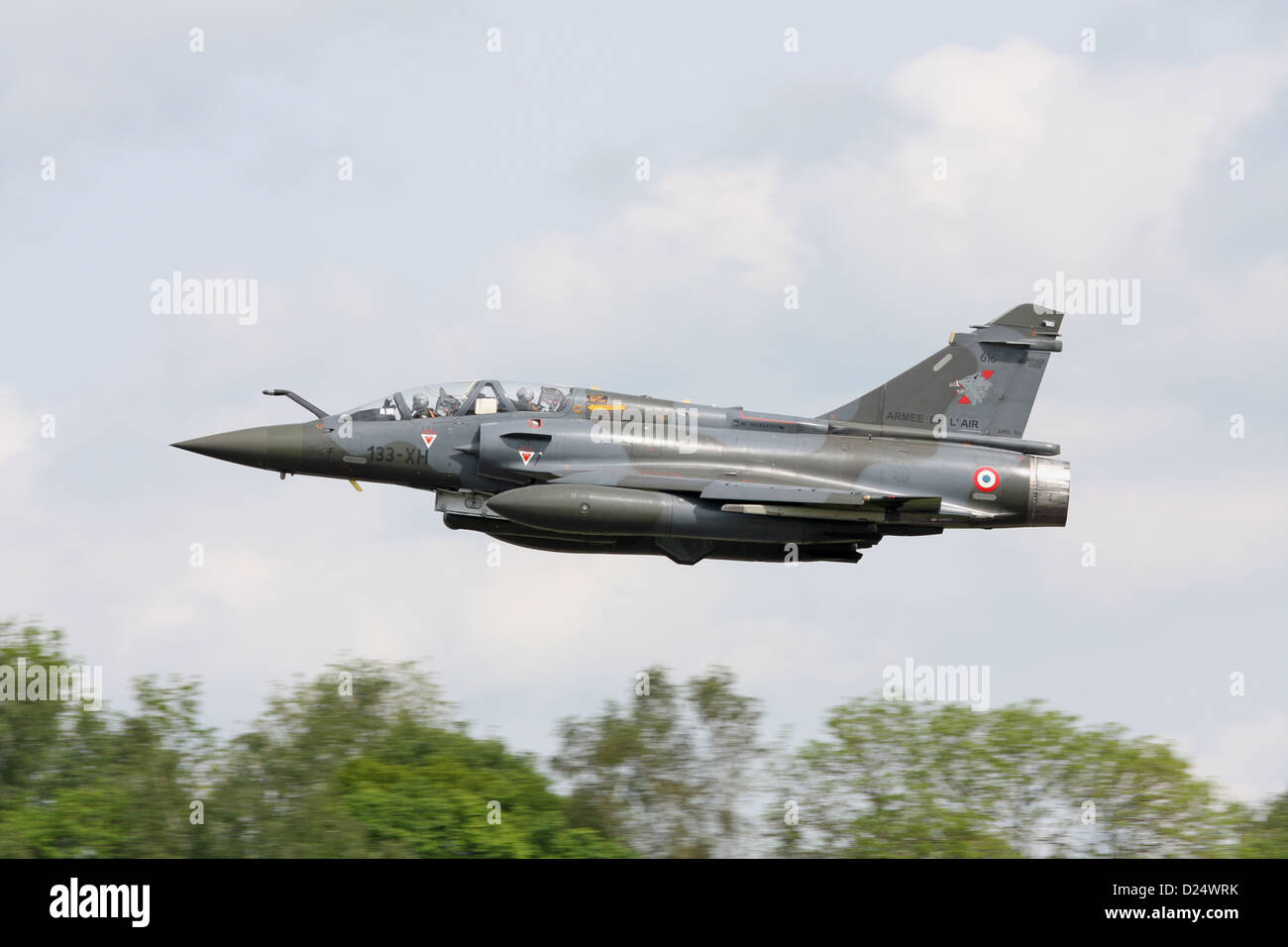 Mirage 2000D 616 "133-XH' da BA 133/CE 03.003 decolla da Florennes AB, Belgio durante il TLP09-3 Foto Stock