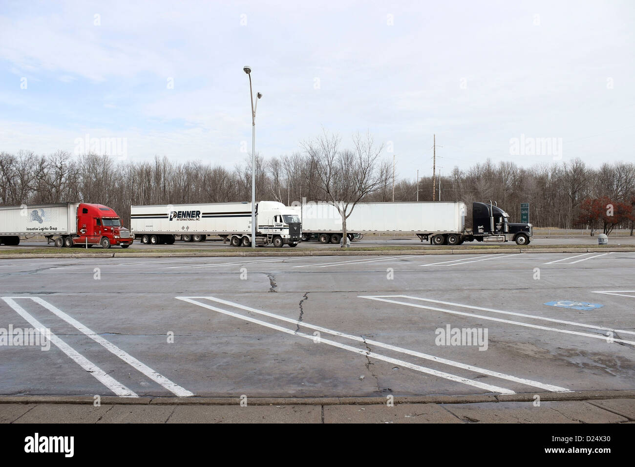 Bella area di sosta lungo la Interstate 94 nella zona centrale di Michigan. Foto Stock