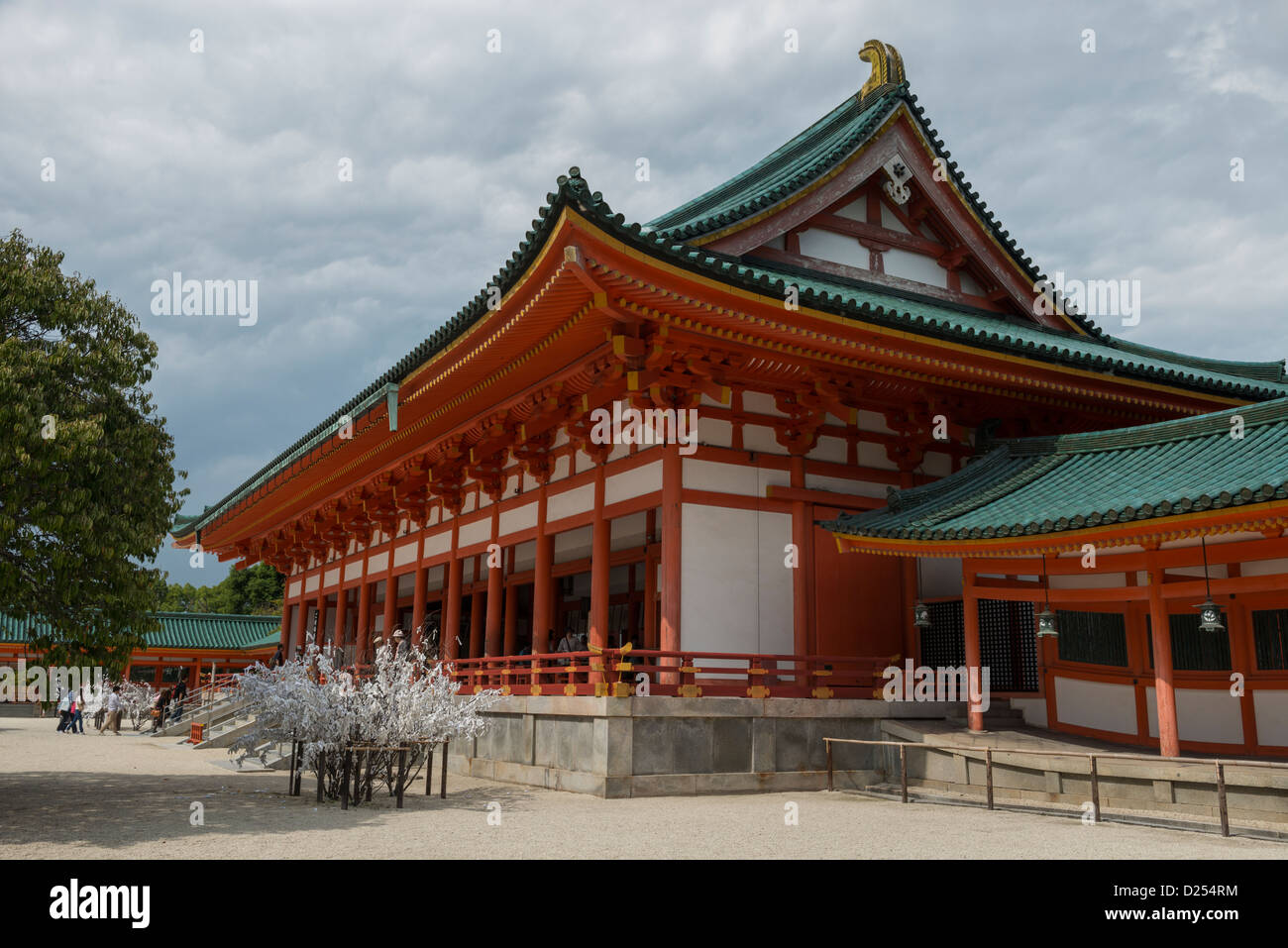 Cerimonia principale Hall nel Santuario Heian, Kyoto in Giappone Foto Stock