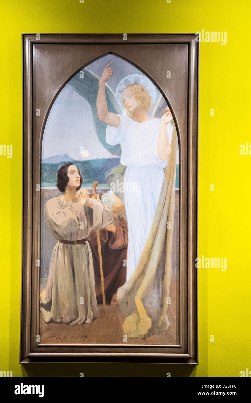Spagna, Barcellona, l'Arcangelo Raphae di Joan Llimona nel Museo del Monastero di Pedralbes. Foto Stock
