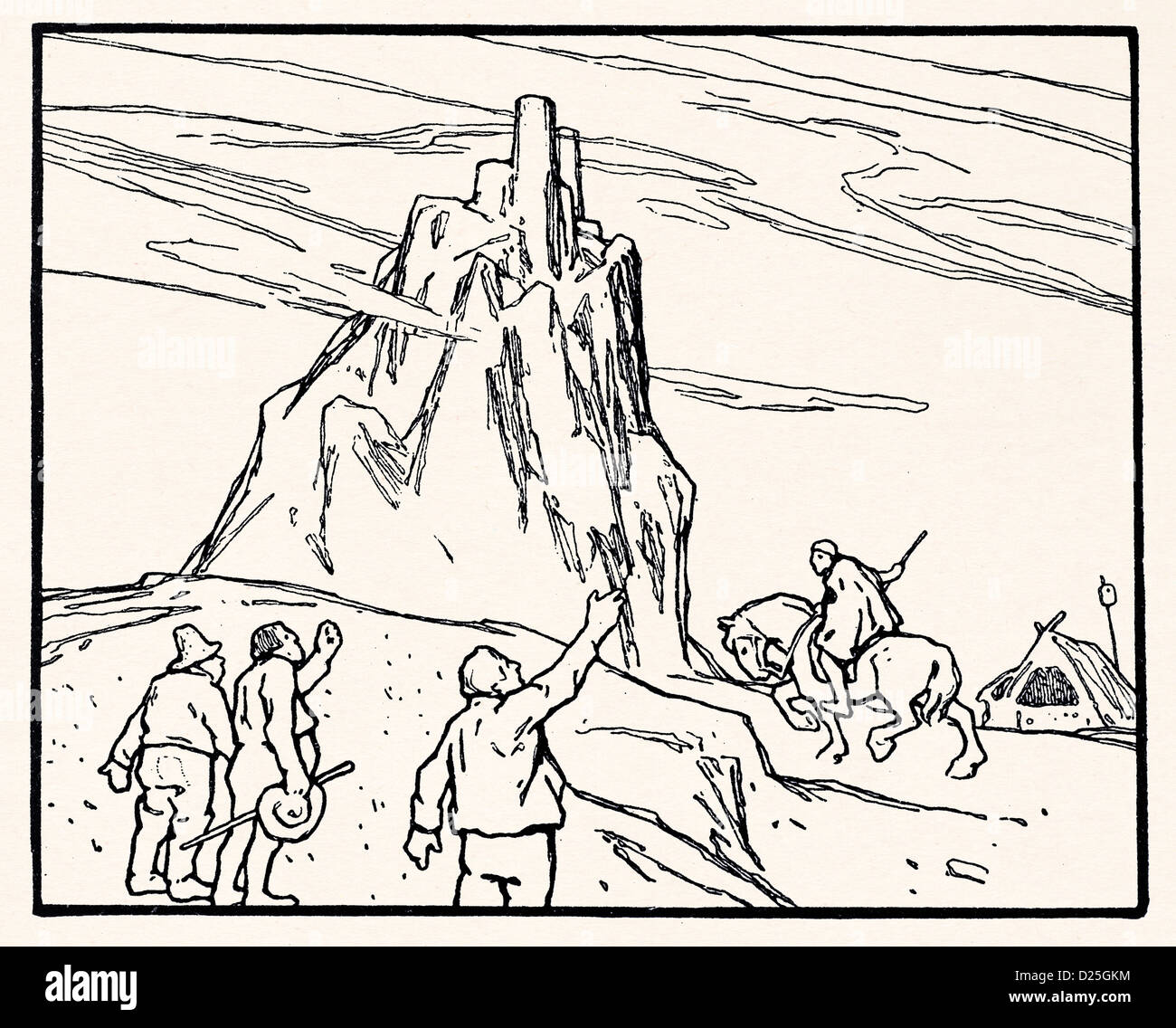 Montagna e persone Foto Stock