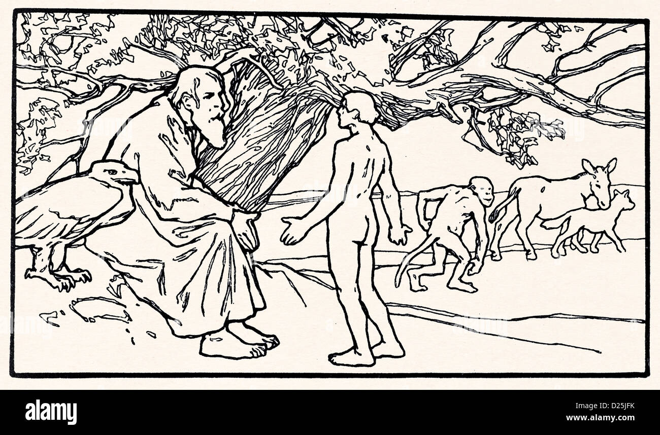 Conversazione tra l uomo e Dio Foto Stock