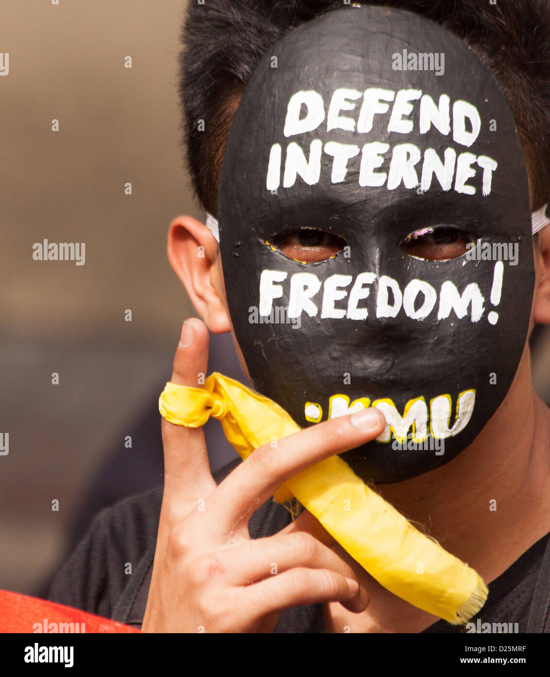 Diritto Anti-Cybercrime protesta nelle Filippine Foto Stock