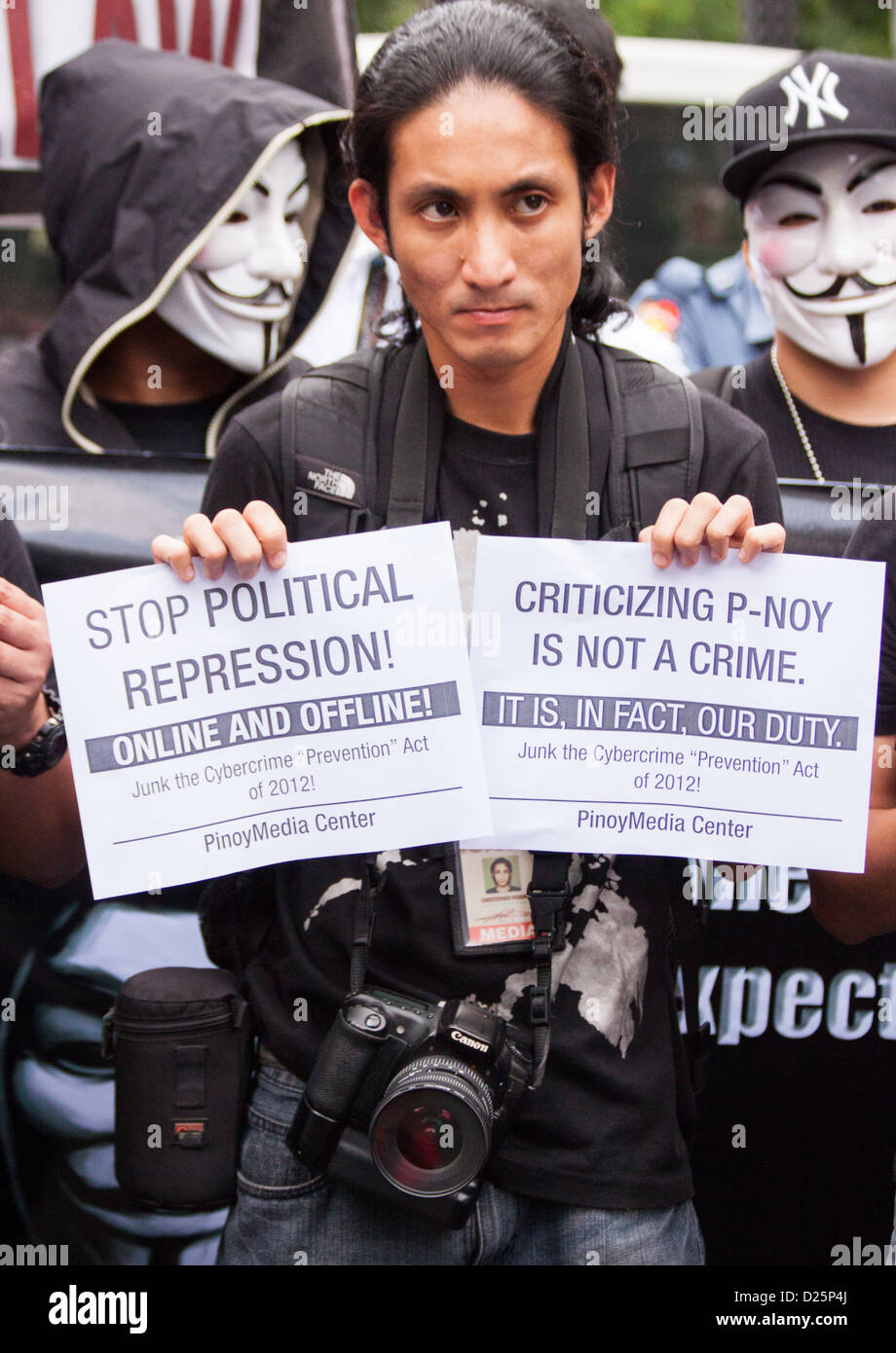 Diritto Anti-Cybercrime protesta nelle Filippine Foto Stock