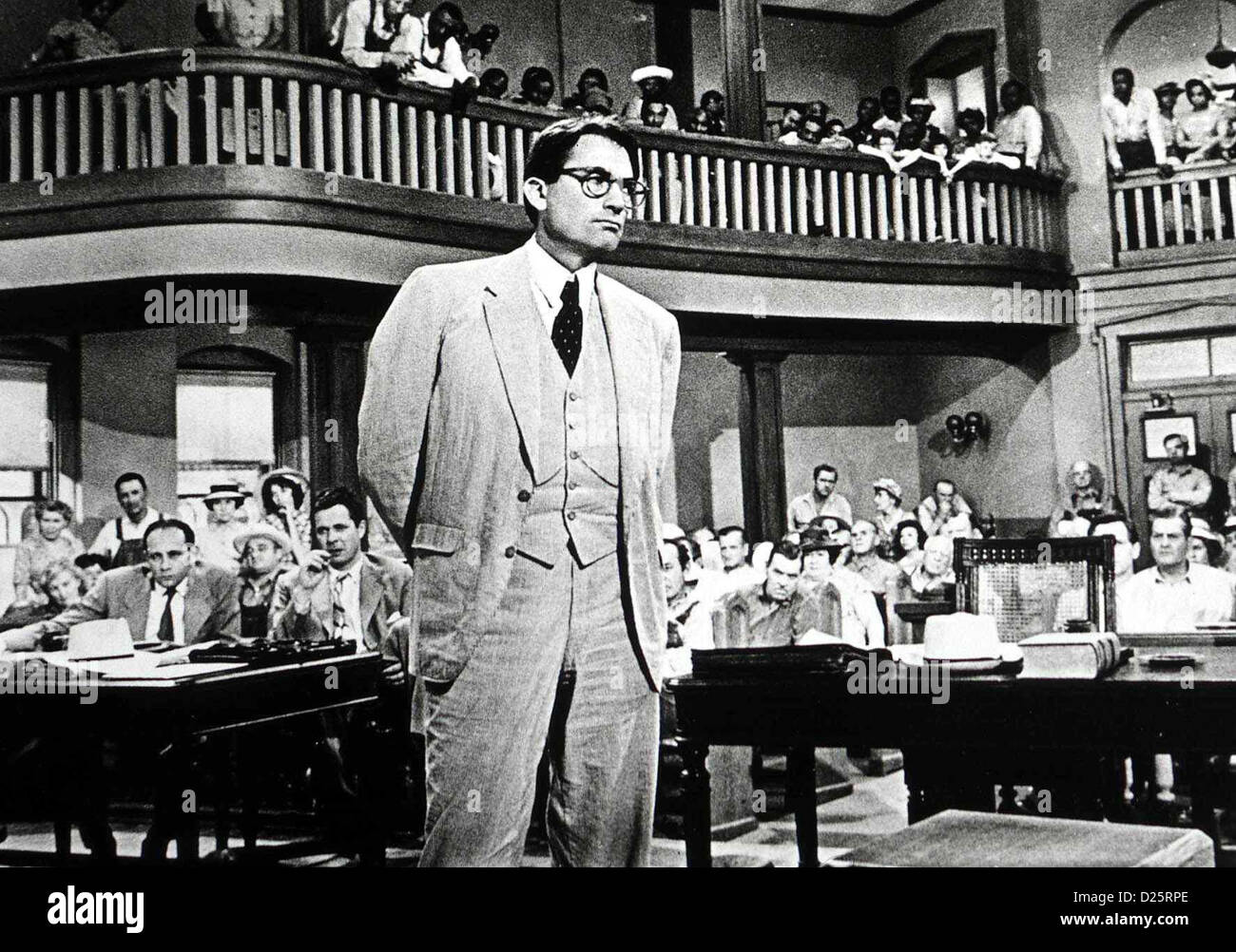 Wer Die Nachtigall Stoert per uccidere Mockingbird Gregory Peck Obwohl Anwalt Anwalt Atticus Finch (Gregory Peck) von Toms Foto Stock