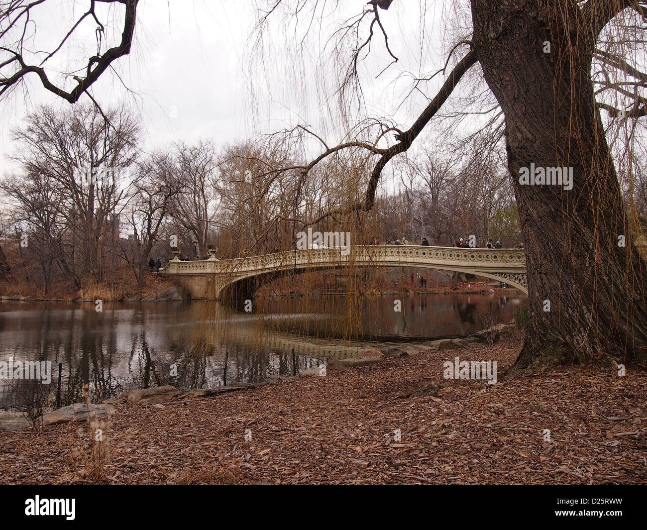 Ponte di prua Central Park in autunno, New York, Stati Uniti d'America Foto Stock