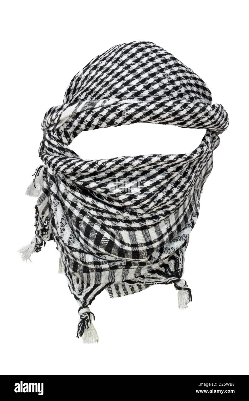 Keffiyeh - tradizionale copricapo arabo isolati su sfondo bianco Foto Stock