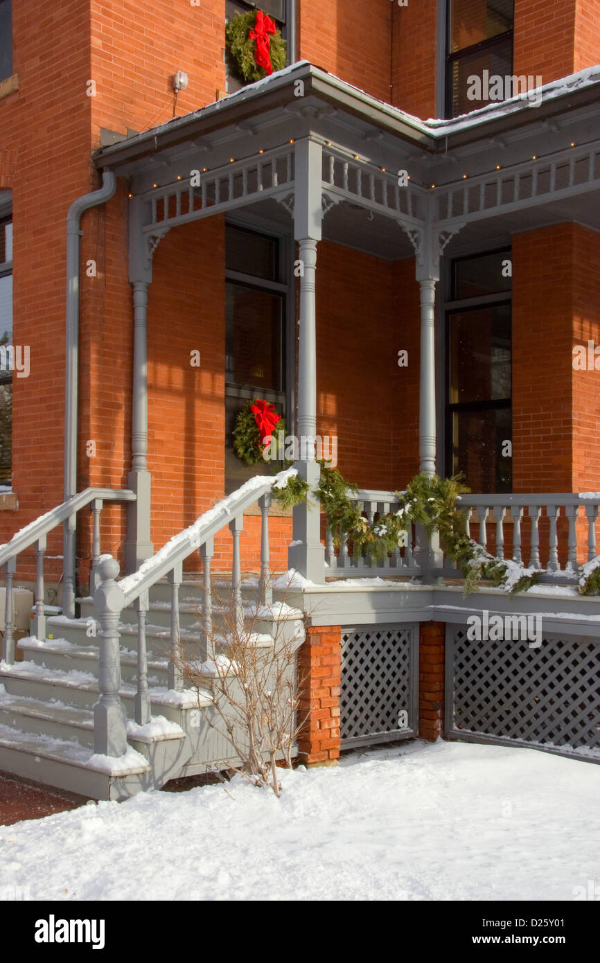 Casa vittoriana a Natale Foto Stock