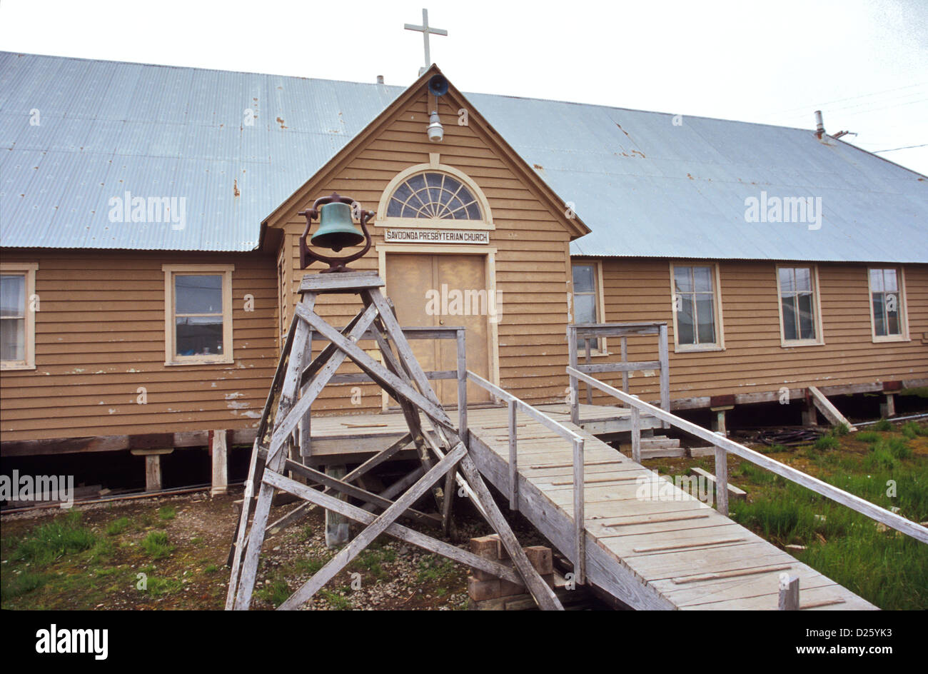 Savoonga Chiesa Presbiteriana, Savoonga, San Lorenzo Isola, Alaska Foto Stock