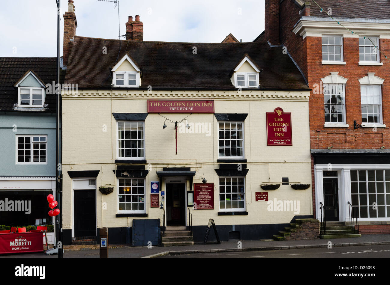 Il Golden Lion Inn in High Street, Bridgnorth Shropshire Foto Stock