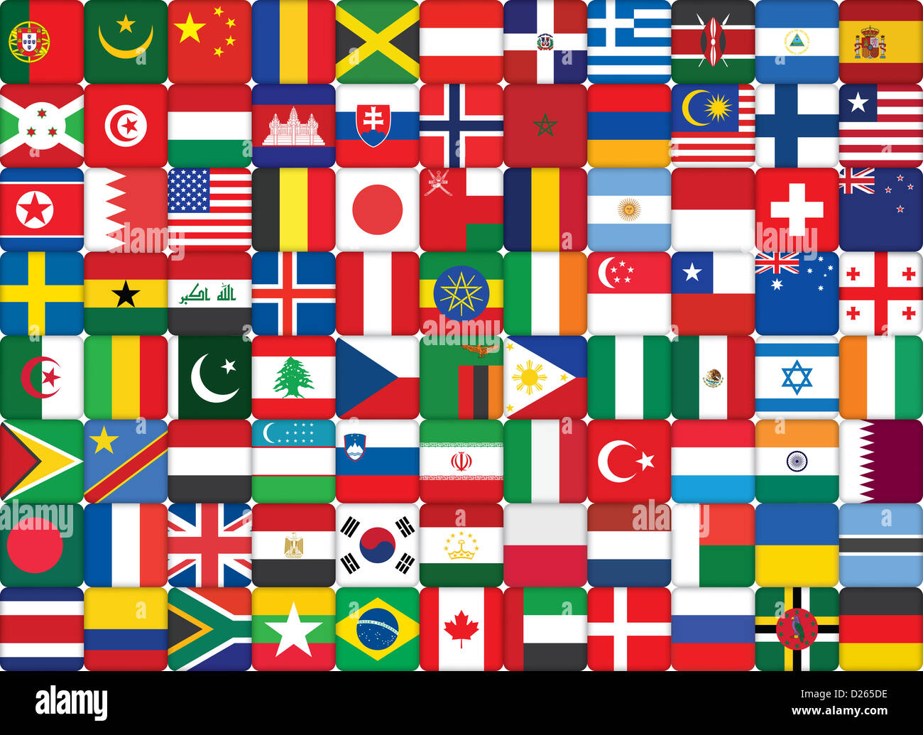 Alcune delle bandiere del mondo sfondo icone Foto stock - Alamy