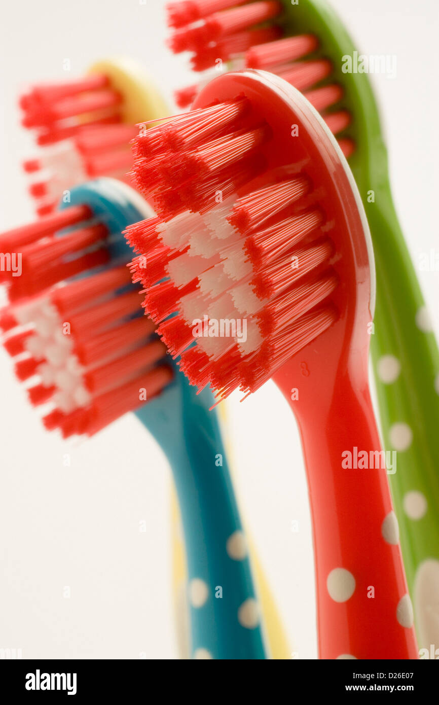 Gli spazzolini da denti colorati Foto Stock