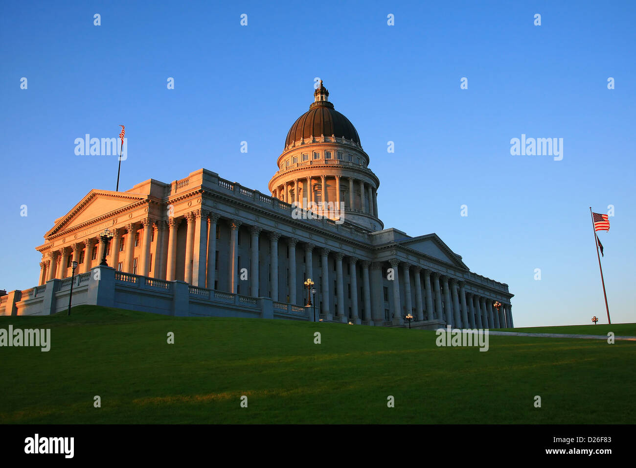 La Utah State Capitol al tramonto Foto Stock