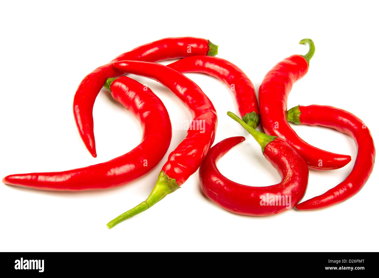 Red Hot Chili Peppers isolati su sfondo bianco Foto Stock