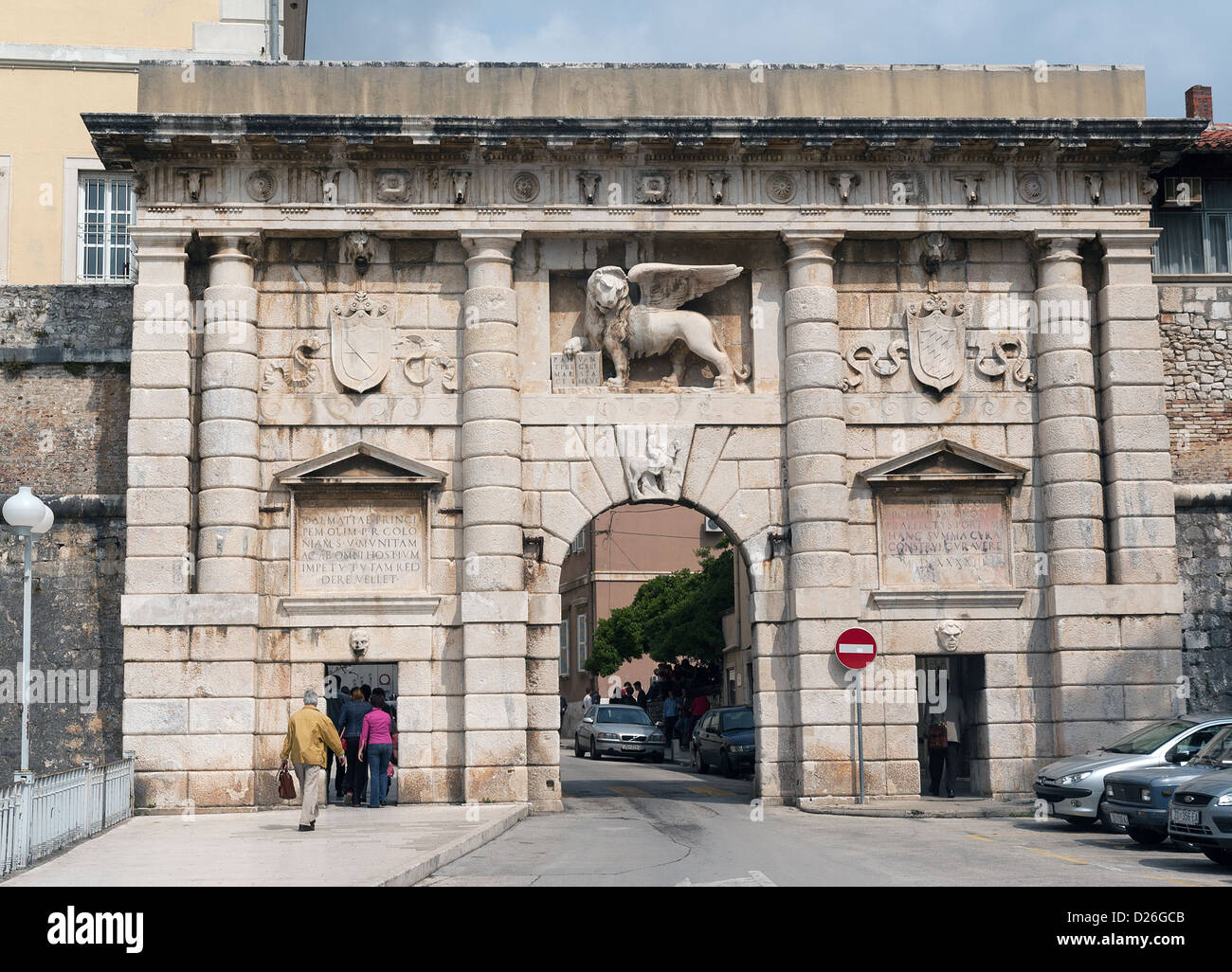 Elk192-2017 Croazia Zara, Dalmazia, Town Gate, 1543 Foto Stock