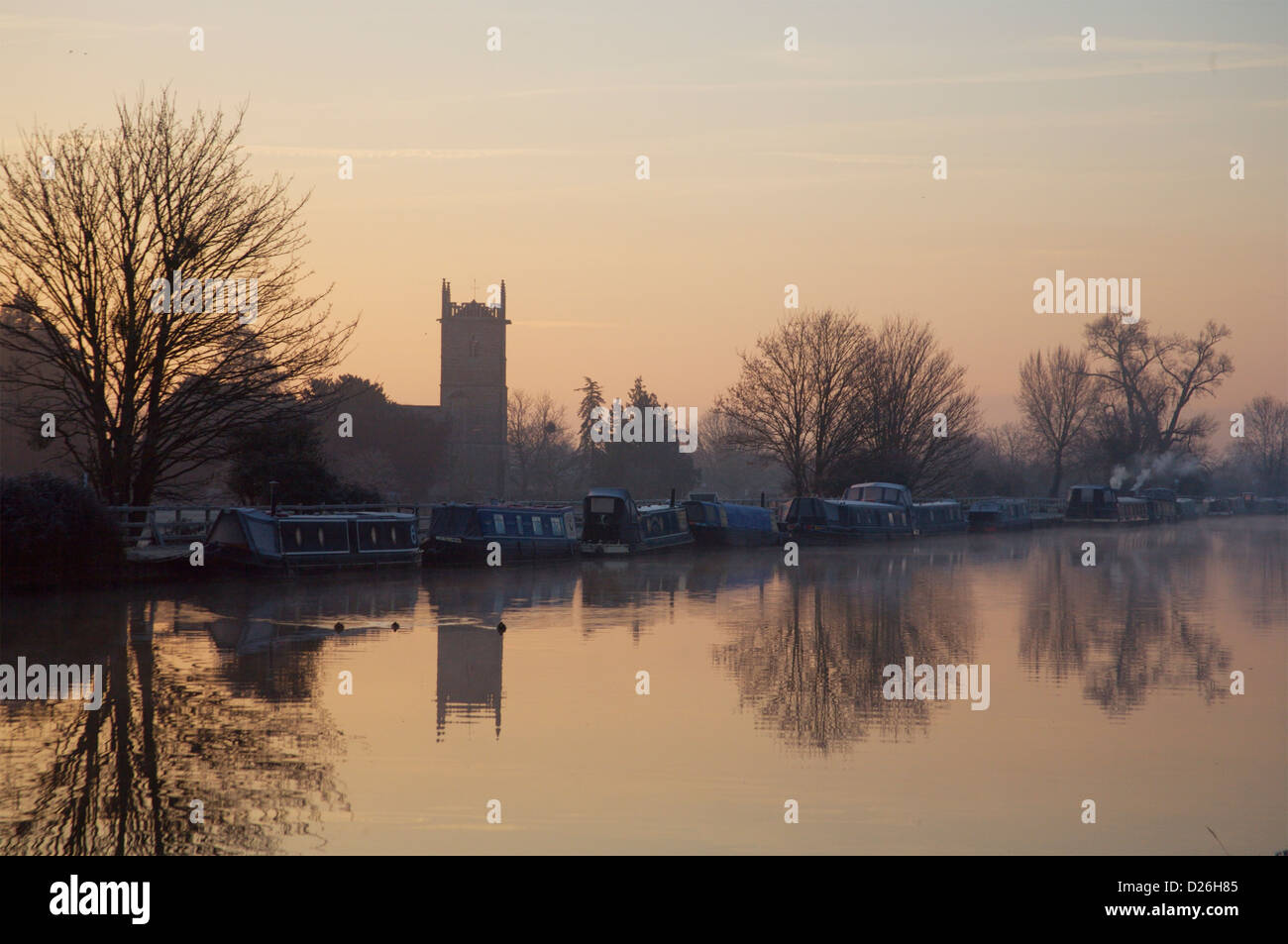 Frampton on Severn da Gloucester & Nitidezza canal in inverno, REGNO UNITO Foto Stock