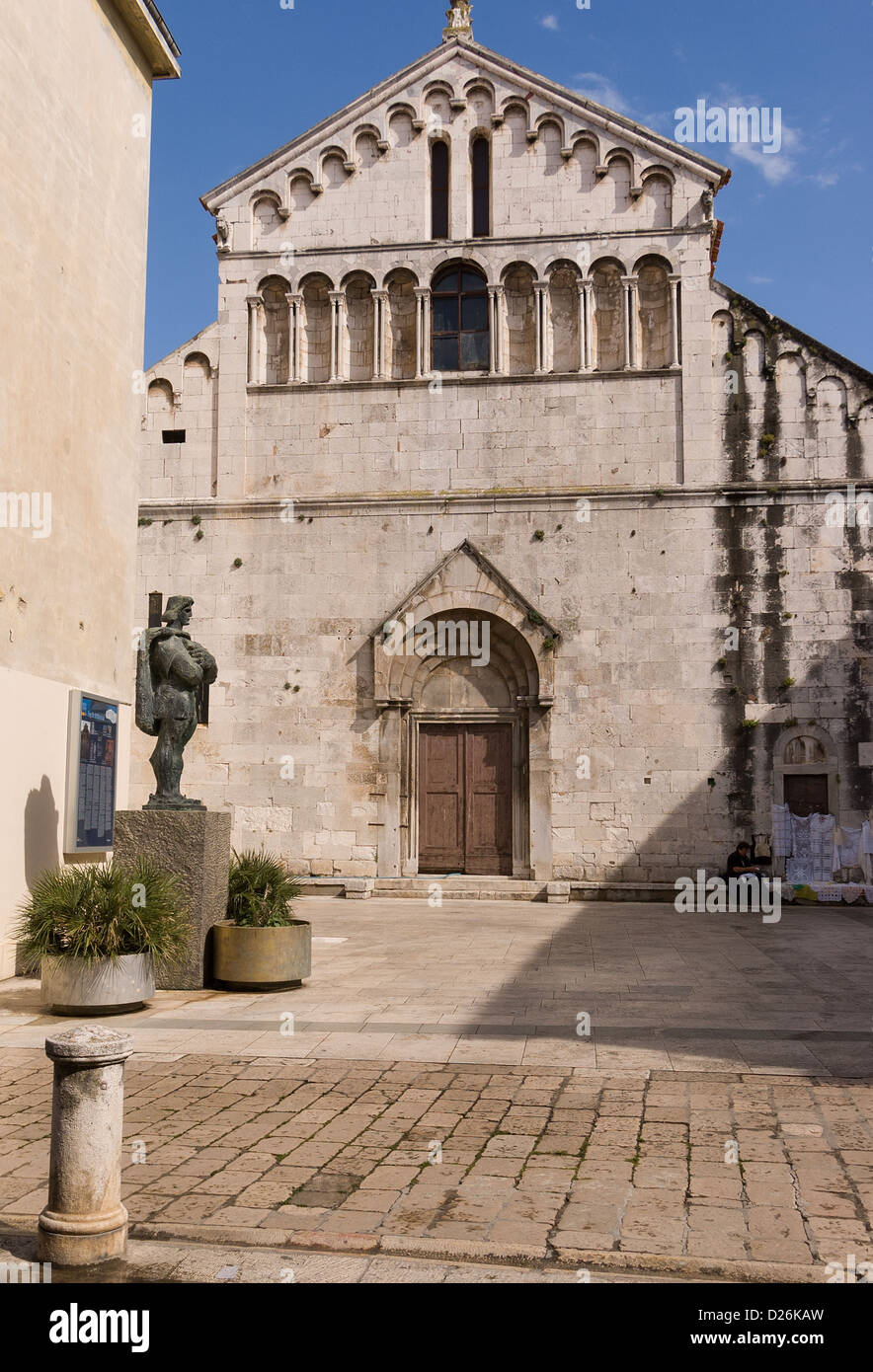 Elk192-2172v Croazia Zara, Dalmazia, St Grisogonus Chiesa, facciata Foto Stock