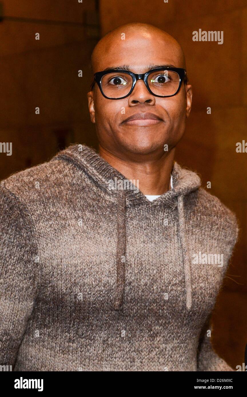 New York, Stati Uniti d'America. Il 15 gennaio 2013. George O. Gore, II, lascia la Sirius XM Studios fuori e circa per celebrità CANDIDS - MER, , New York, NY Gennaio 15, 2013. Foto di: Ray Tamarra/Everett Collection Foto Stock