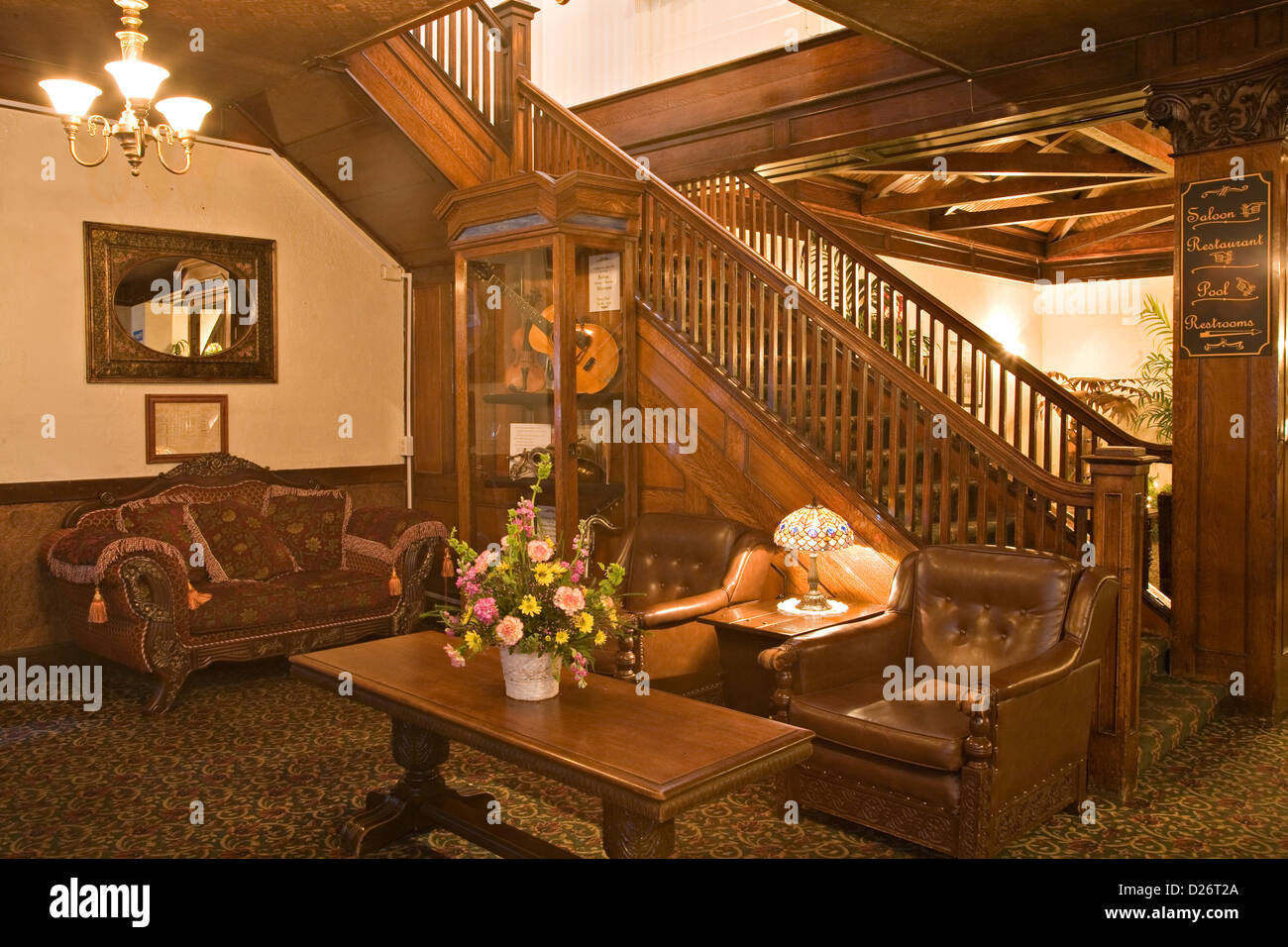 La lobby dell'hotel Copper Queen in Bisbee, Arizona Foto Stock