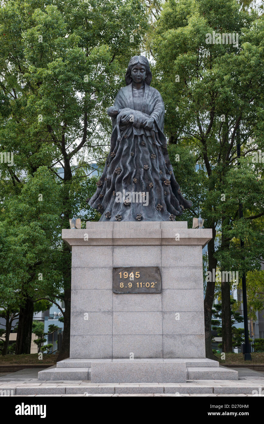 Monumento a Nagasaki bomba atomica ipocentro, Giappone Foto Stock