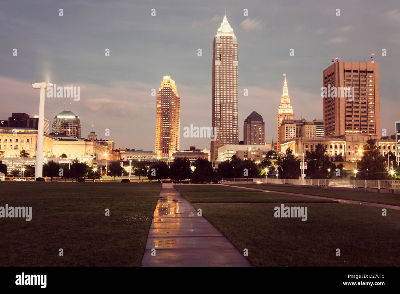 Stati Uniti d'America, Ohio, Cleveland, skyline della città Foto Stock