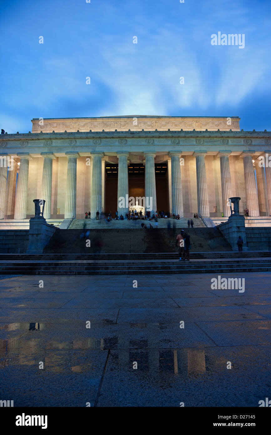 Stati Uniti d'America, Columbia, Washington DC, Lincoln Memorial al crepuscolo Foto Stock