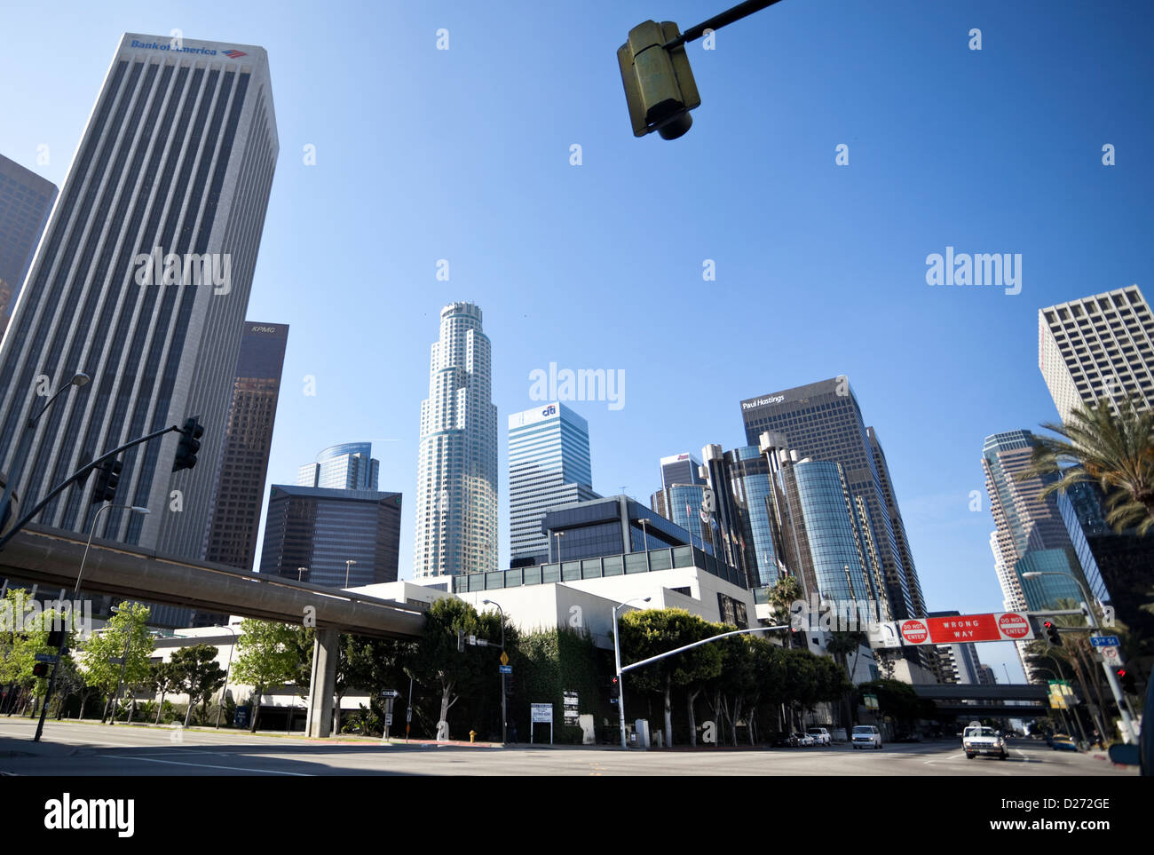 Grattacieli nel centro di Los Angeles, il quartiere degli affari, California, USA. Foto Stock