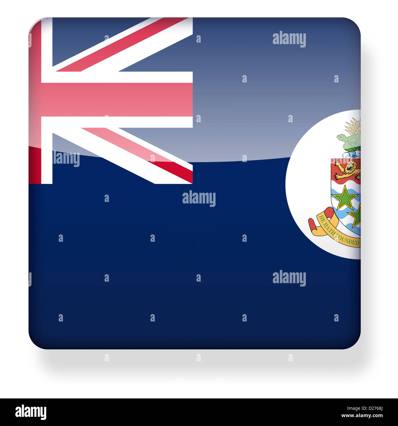 Bandiera delle Isole Cayman come l'icona di un'app. Percorso di clipping incluso. Foto Stock