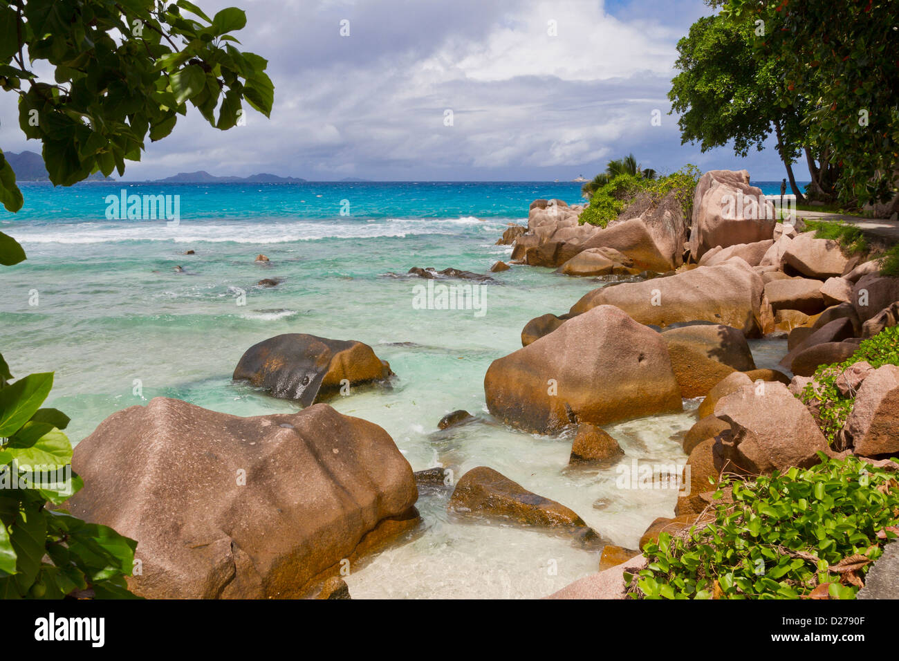 La Digue Praslin Seychelles Foto Stock