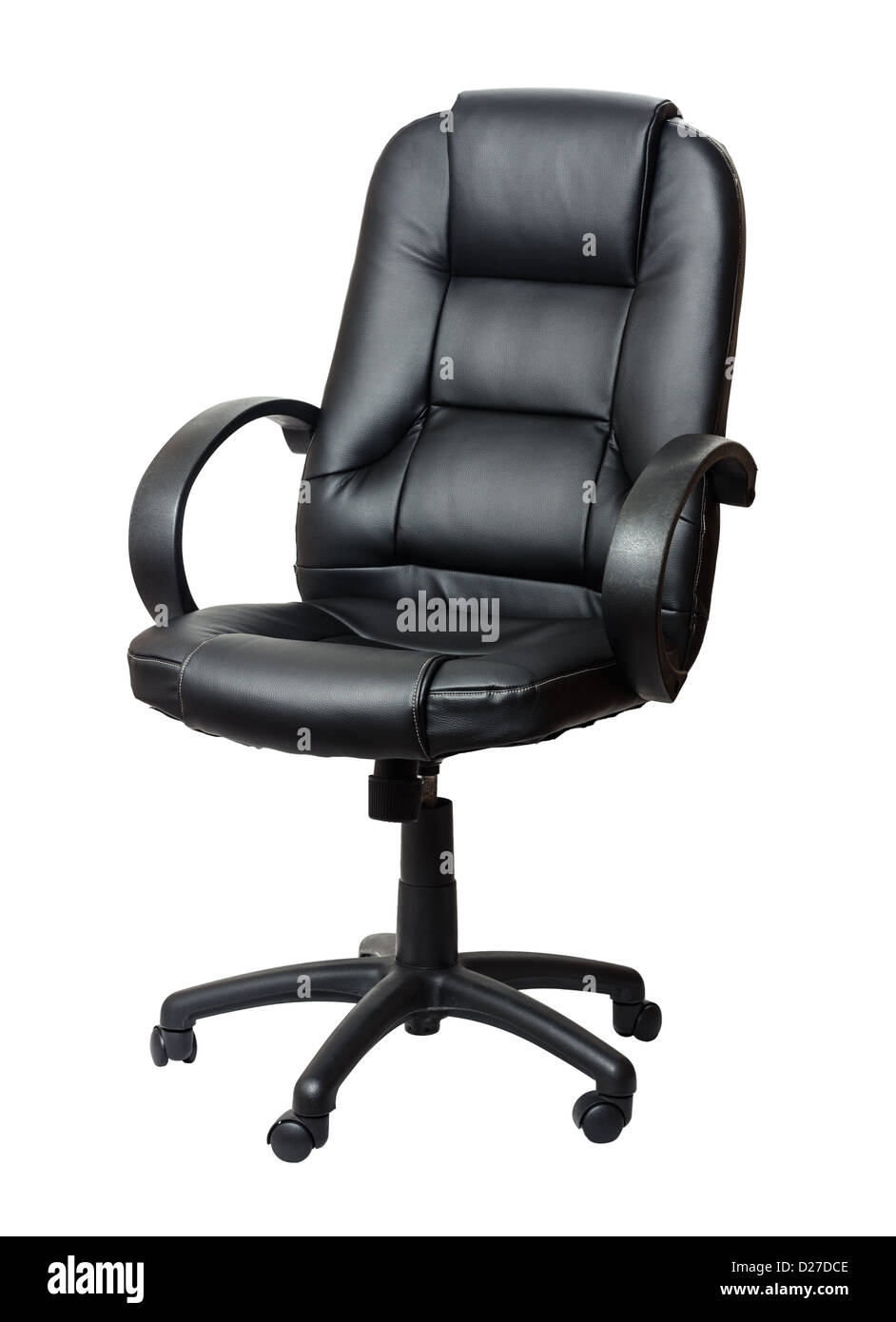 La sedia per ufficio da nero in similpelle. Isolato Foto Stock