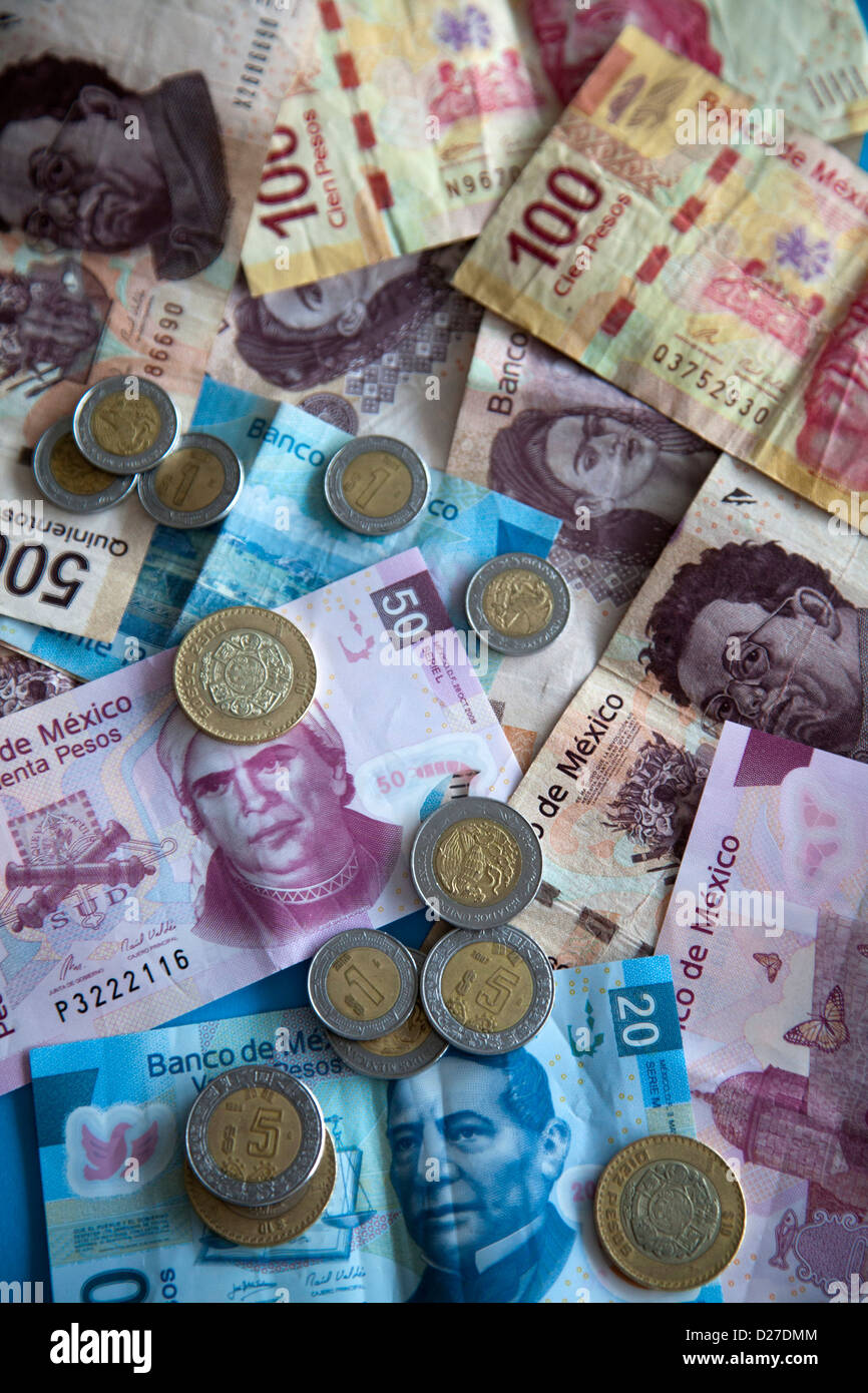 Pesos messicani Foto Stock