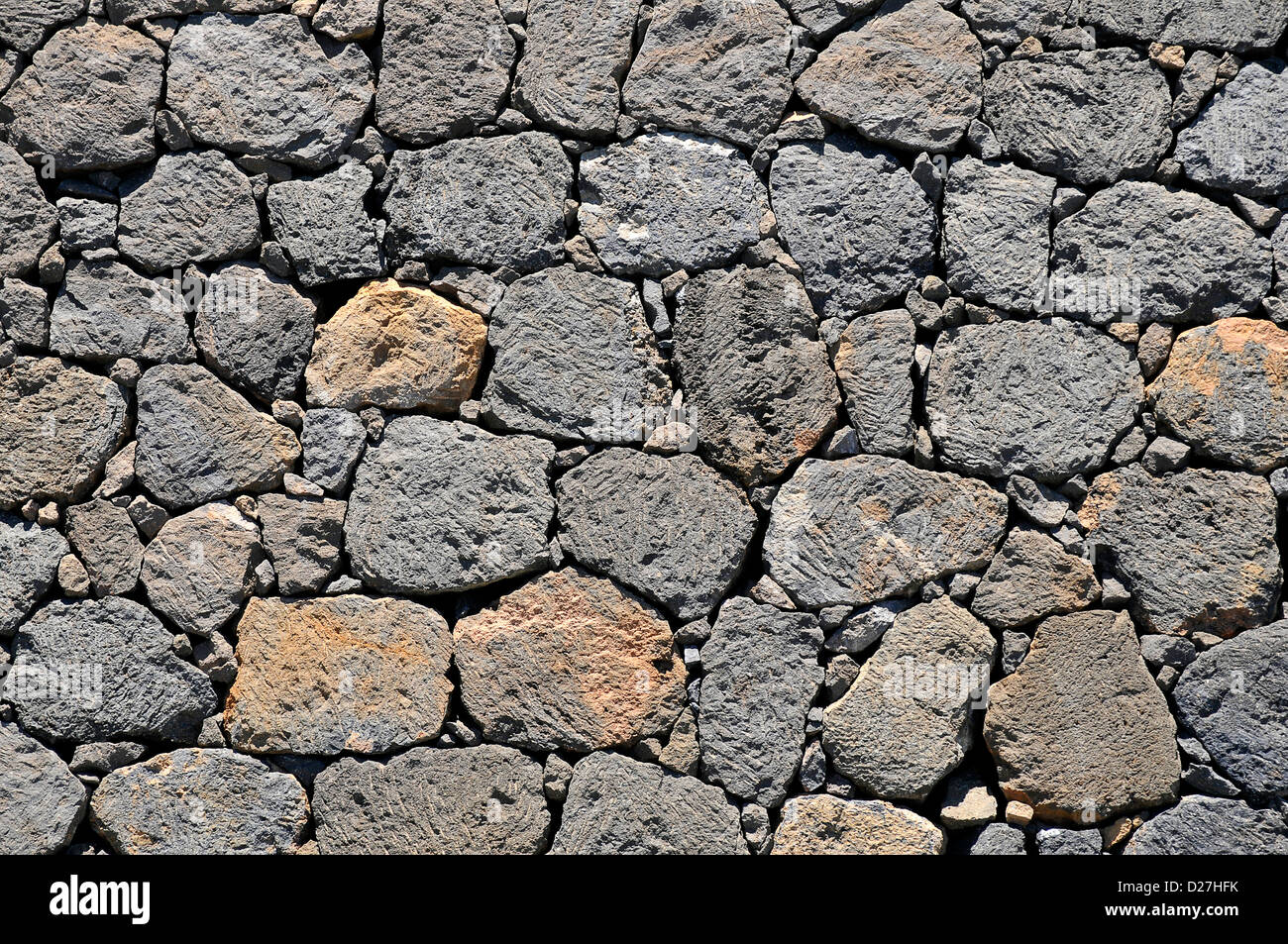 Sullo sfondo la pietra lavica muro a Tenerife nelle isole Canarie in Spagna Foto Stock
