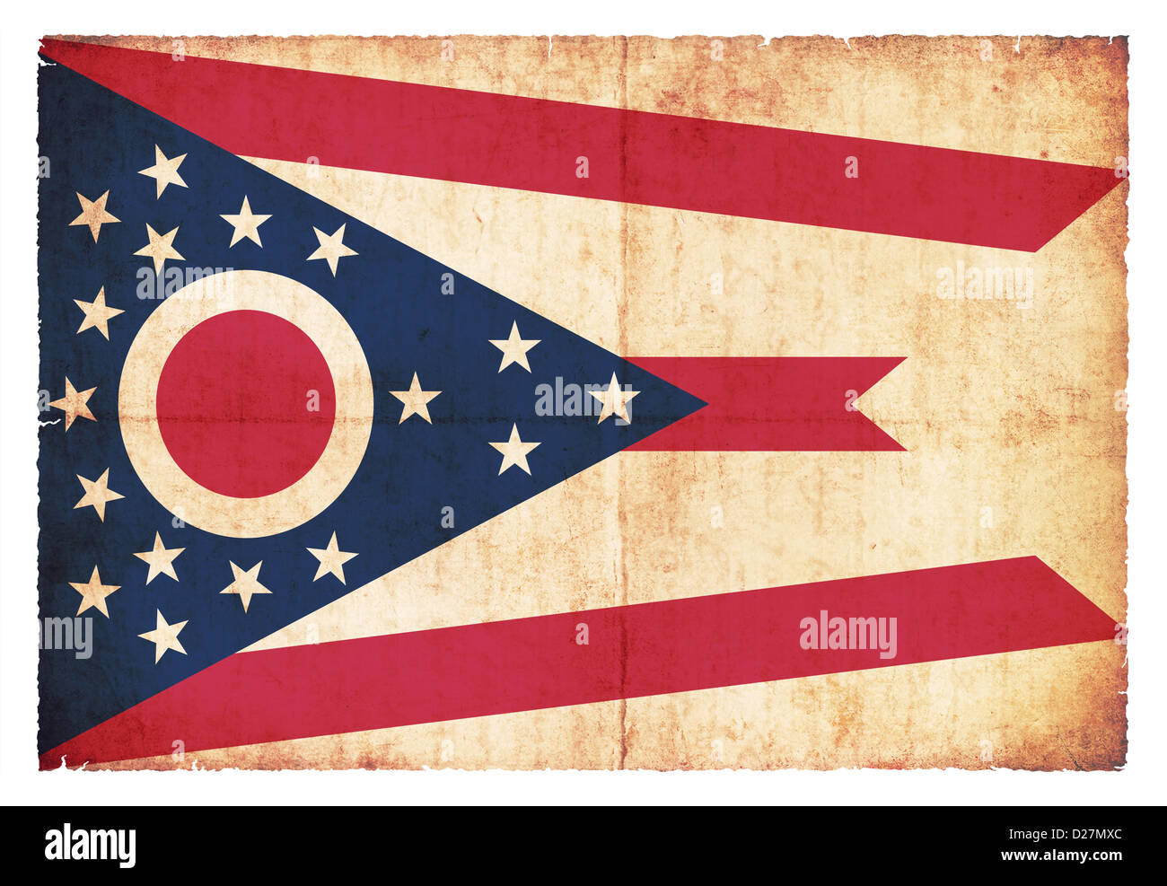 Bandiera di stato americano Ohio creato in stile grunge Foto Stock