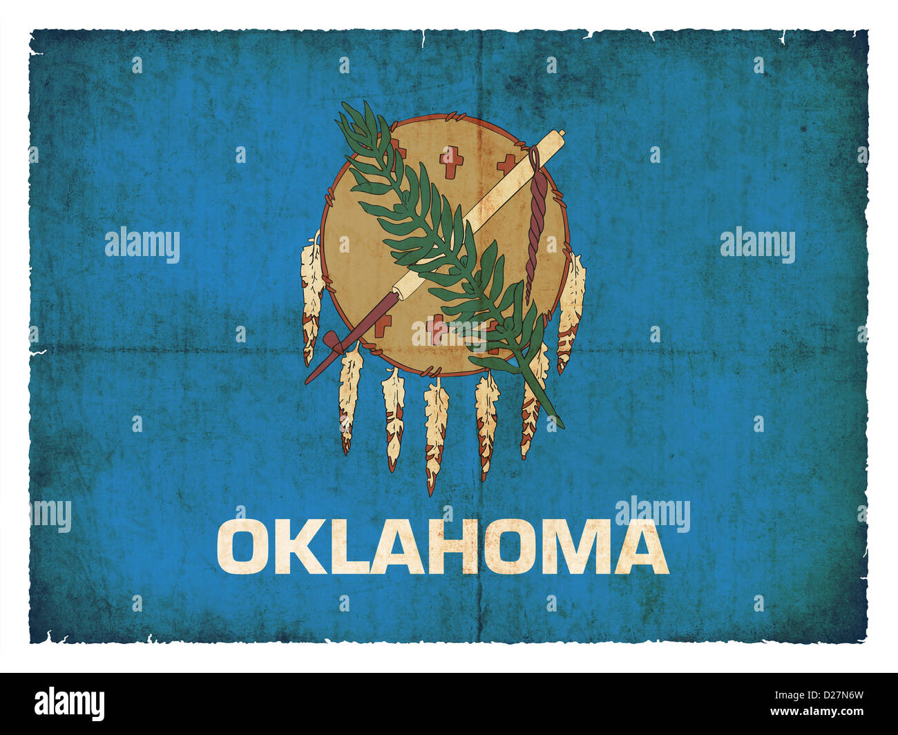Bandiera di stato americano Oklahoma creato in stile grunge Foto Stock