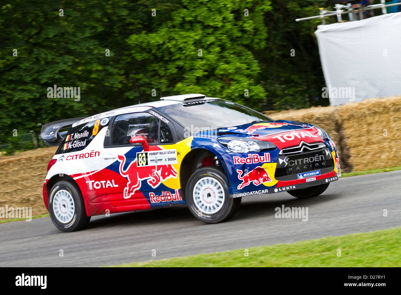 2012 Citroen DS3 WRC con driver Thierry Neuville al Festival di Goodwood di velocità, Sussex, Regno Unito. Foto Stock