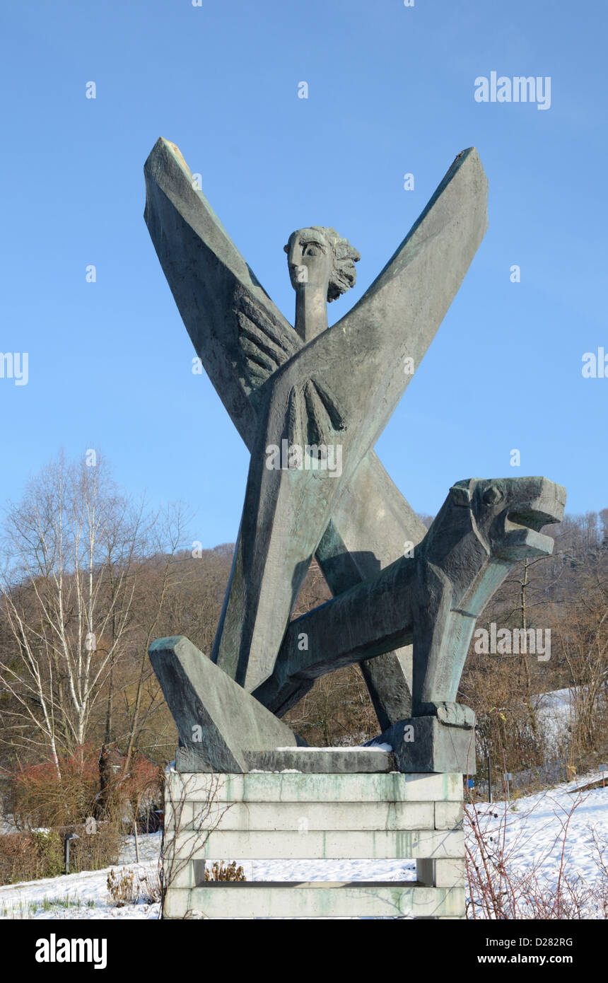 Sone scultura nella motivazione del Goetheanum, Dornach, Svizzera Foto Stock