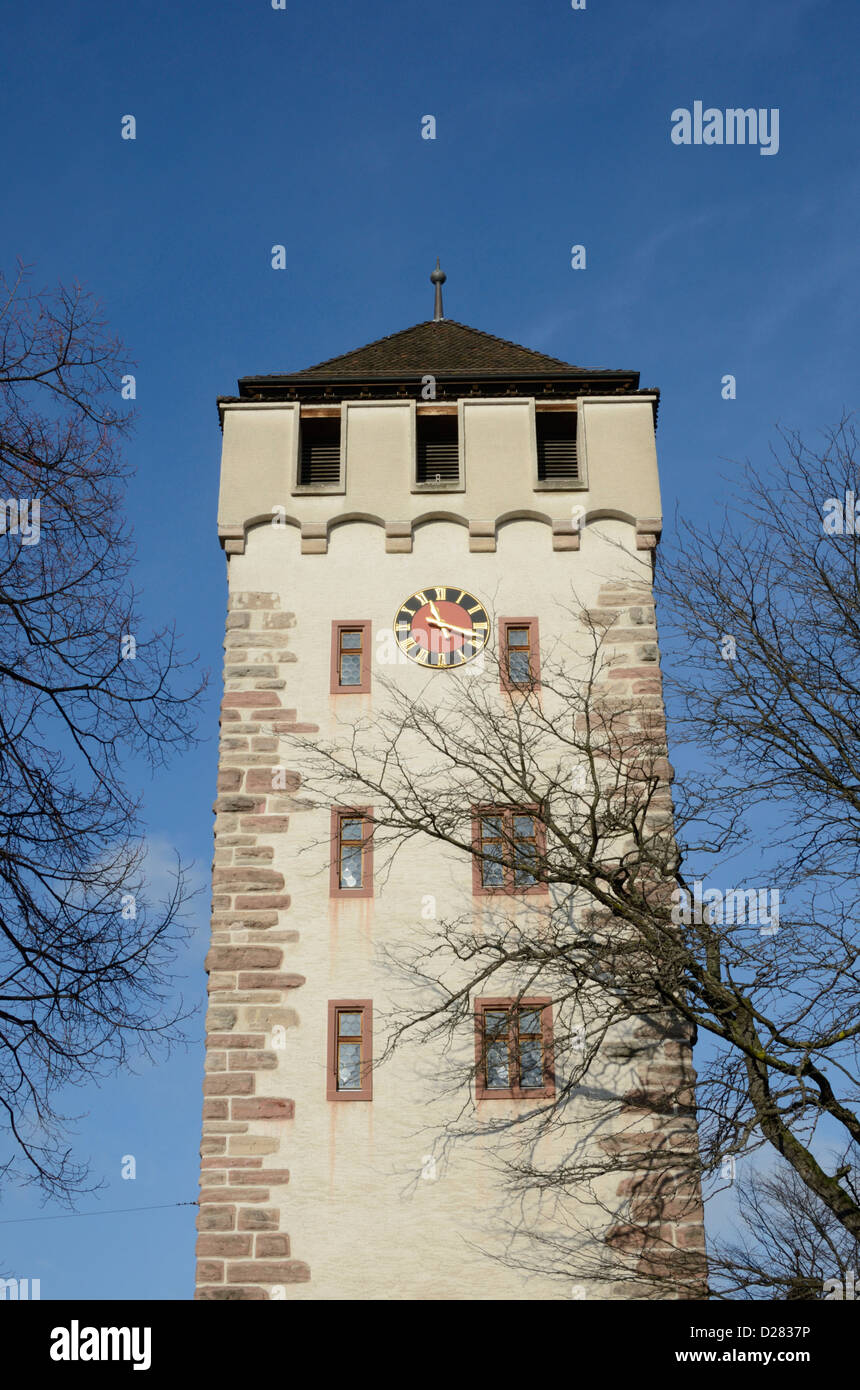 Sankt Johann Tor Torre campanaria, Basilea, Svizzera Foto Stock