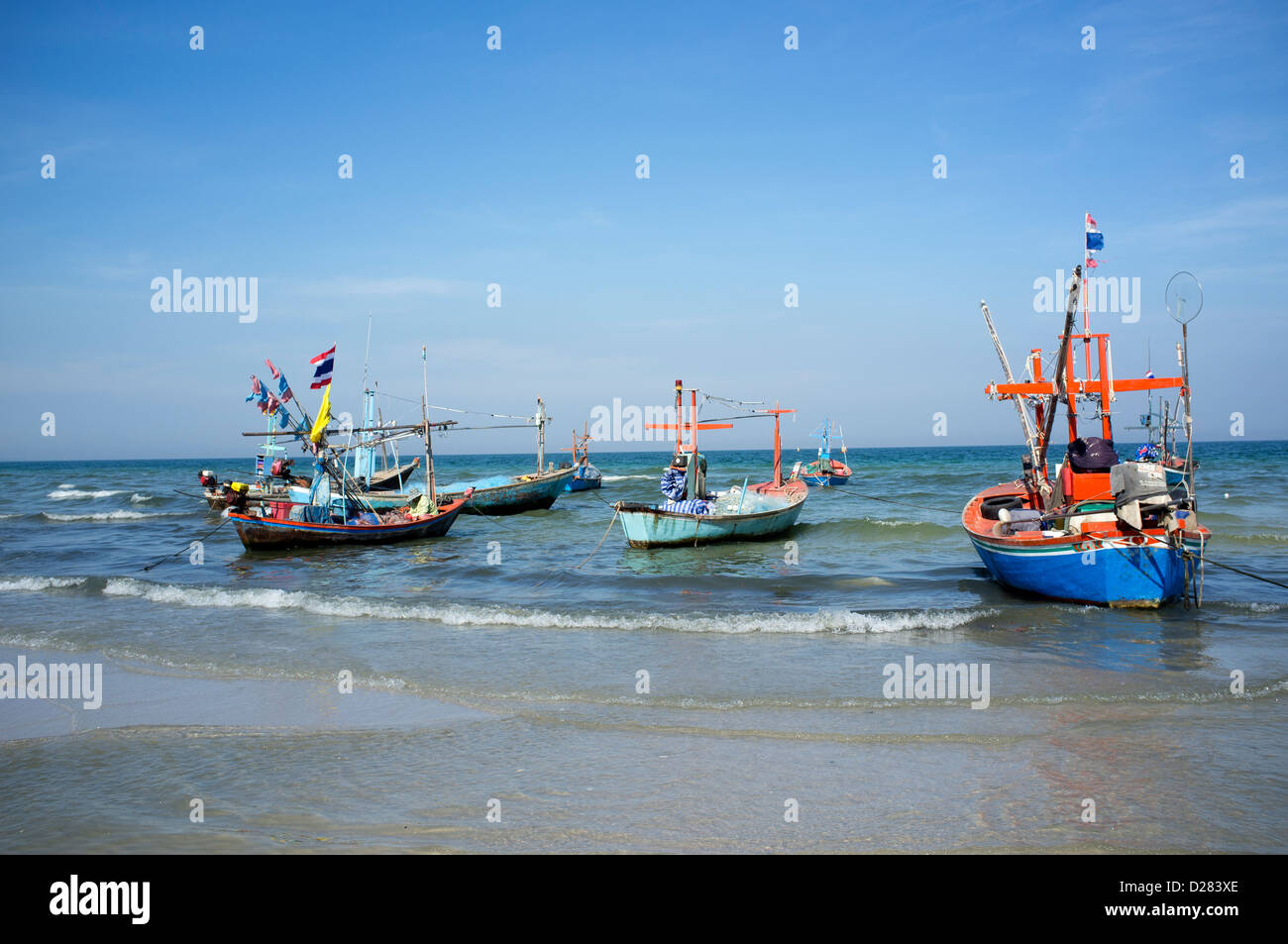 Barche da pesca Hua Hin Foto Stock
