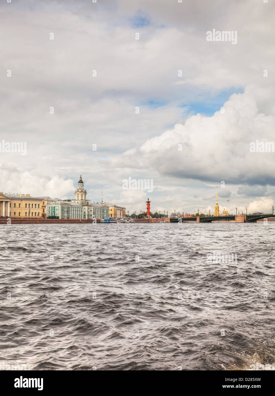 Panoramica di San Pietroburgo in un giorno nuvoloso Foto Stock